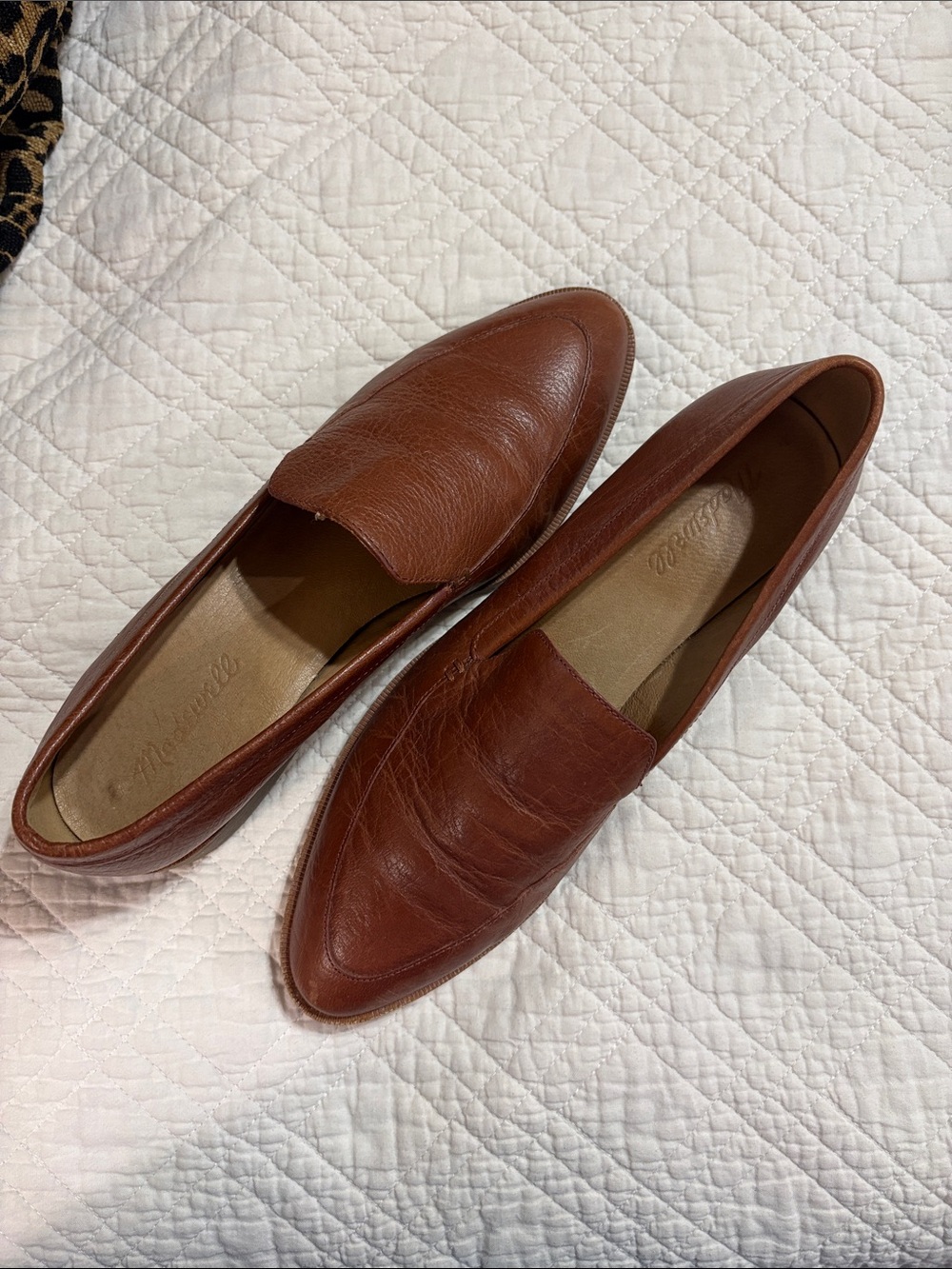 Madewell Chestnut Brown Leather Slip-On Loafers